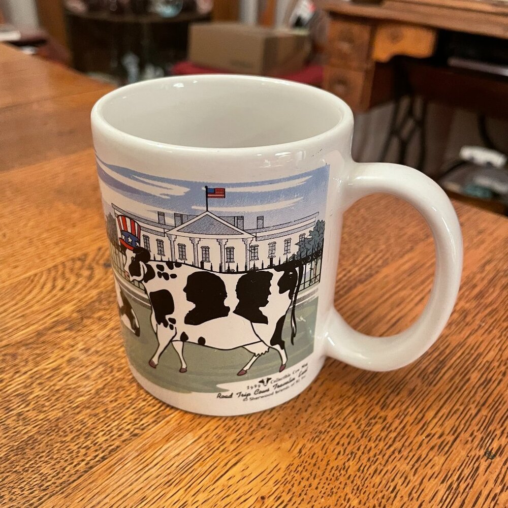Vintage Road Trip Cows Travelin' East Themed Coffee Cup Mug by Sherwood Brands